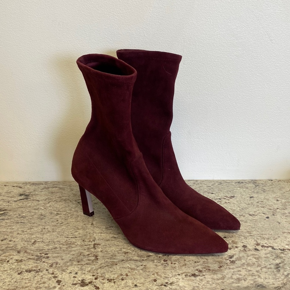 Stuart Weitzman Burgundy Suede Boots